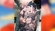 Joven luce tatuaje ‘ultra realista’ de Gokú con Gohan y diseño emociona a fans de Dragon Ball Super [VIDEO]