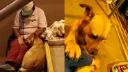 Vendedora ambulante es acompañada por un perro mientras duerme en plena vía pública [VIDEO]