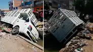 Chiclayo: vehículo cae en acequia tras evitar choque [VIDEO]