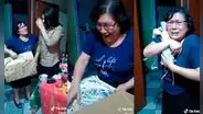 Mujer se emociona al recibir el muñeco de Topo Gigio que soñaba tener de niña