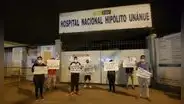Realizan plantón para implorar por una cama UCI para paciente COVID-19