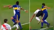 Boca vs. River: Carlos Tevez cometió falta contra Maidana antes del gol