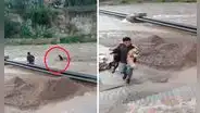 Joven arriesga su vida para salvar a perritos callejeros que estaban atrapados en el río