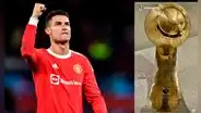 ¡Ya lo tiene en sus manos! Cristiano Ronaldo luce su premio de los Globe Soccer Awards