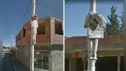 Cámaras de Google Earth captan a muñeco con singular advertencia e imagen se viraliza