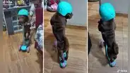 Perrita pasea en scooter con su casco y usuarios de TikTok quedan enamorados de su ternura