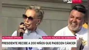 Cecilia Bracamonte le canta a Pedro Castillo “Color esperanza” por ayudar a los niños con cáncer