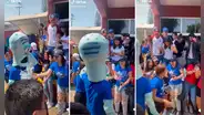 Trató de jugarle una broma a joven disfrazado de Calamardo, pero no le fue como esperaba