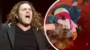 Fher de Maná terminó en el suelo tras intentar cargar a una fanática durante concierto