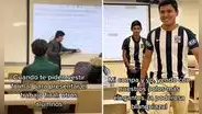 Debían exponer su trabajo final con ropa formal y ellos van con su camiseta de Alianza Lima