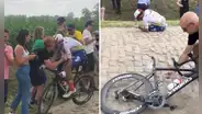 Ciclista del Tour de France se rompe el cuello tras chocar con un fan y aun así termina la carrera