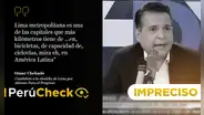 Es impreciso que Lima esté dentro de las capitales con más ciclovías en Latinoamérica, como afirmó Omar Chehade