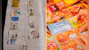 Sus padres no tenían dinero para comprarle álbum y niño crea uno con figuritas dibujadas a mano