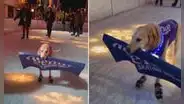 Perrito realiza patinaje sobre hielo y usuarios quedan fascinados con su talento