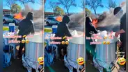 Mujer sorprende al vender tamales frente a un auto que se incendiaba: "Hay prioridades"