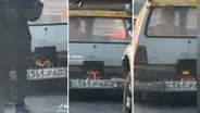 Ni gas ni petróleo: usuarios captan a hombre manejando un auto propulsado por carbón