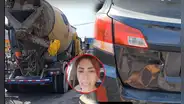 Milena Zarate y su hija sufren accidente al ser impactadas por volquete de construcción