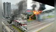 Controlan incendio en puente peatonal de Paseo de la República