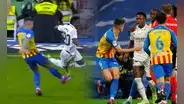 ¡Terrible patada a Vinícius!: el jugador brasileño recibió una tremenda entrada de su compatriota Gabriel Paulista