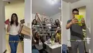Pareja de jóvenes organiza fiesta tras independizarse y sus amigos los apoyan con regalos