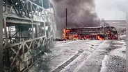 Incendian bus interprovincial y caseta de control durante enfrentamientos en Apurímac
