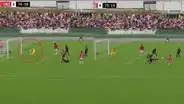 ¡Golazo! Carranza dejó en el piso a Ureña y definió al ángulo para el 1-0 de Comercio