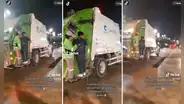 No encontraba taxi y camión de basura se ofreció para llevarlo gratis a su casa
