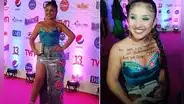 Milena Warthon luce traje hecho a base de reciclaje en Viña del Mar y fuerte mensaje en el pecho