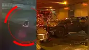 San Isidro: captan el preciso instante de caída de camioneta desde puente de la Vía Expresa