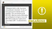 No, el Gobierno de Argentina no otorgó un bono a todas las mujeres de la comunidad LGTB