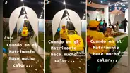 "Siempre cerca de ti": captan a heladera ingresando a celebración de una boda