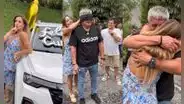 Alejandra Baigorria sorprende a su papá con camioneta por su cumpleaños y él rompe en llanto