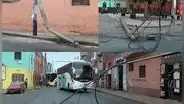 Rímac: reportan caída de 2 postes y genera fuerte congestión vehicular en dirección hacia SJL