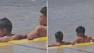 "Parecía lago, pero era inundación": niños se dan un baño en calle piurana y video se hace viral