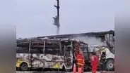Lambayeque: 4 buses quedaron calcinados tras incendio cerca de grifo