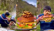"Qué riquito está": preparación de hamburguesa gigante sorprende a millones y se vuelve viral