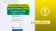 La plataforma de consulta del bono de 3.000 soles no es reciente: el post es engañoso