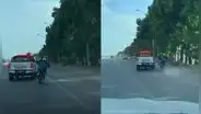 "Los están correteando": patrullero de la Policía embiste a motocicleta en Trujillo