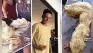 Joven recibe por aniversario una torta de milanesa con puré y su reacción de hace viral
