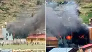 Incendian comisaría de Juli en medio de enfrentamientos entre el Ejército y aimaras en Puno