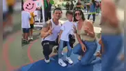 Christian Domínguez y Karla Tarazona se unieron para apoyar a su hijo en su primer día de colegio