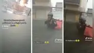 Delivery no deja de trabajar ni por inundaciones y entrega sus pedidos nadando: "Todoterreno"