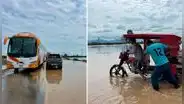 Lambayeque: río La Leche se desborda y cubre tramo de la Panamericana Norte