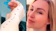 Mujer se tatúa una regla en el brazo para medir el pene de los hombres durante la intimidad