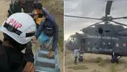 En helicóptero del Ejército rescatan a familia aislada tras desborde del río La Leche en Lambayeque