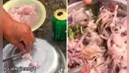 Llevan su pescado a la playa, lo lavan en el mar y preparan ceviche: “Está en su punto”