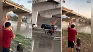 ¡Lejos y a la vez tan cerca! Migrante acude al río Bravo para poder ver a su familia
