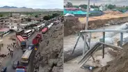 Puente Sechín de Áncash colapsa por fuertes lluvias y hay miles de personas varadas