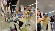 Jóvenes tuvieron que comer 10 kilos de comida para que su equipaje pase en el aeropuerto