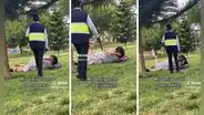 Pareja es captada en comprometedora escena y serenazgo los interviene: "El amor en tiempos de misios"